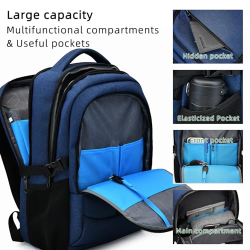 17 Inch Laptop Backpack for Travel with Backpack Rain Cover College Backpack for Men Laptop Bag with USB Charging Port