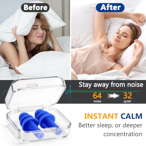 100 Pairs Reusable Silicone Ear Plugs for Sleeping Noise Cancelling (100 Count)