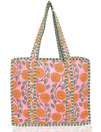100% Cotton Quilted Tote Bag For Women