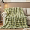 Luxury Faux Fur Rabbit Fur Throw Blanket Sage Green 60"*80"