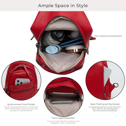 Large Sling Bag for Women Crossbody Purse Leather Fashionable Trendy Chest Bag for Travel
