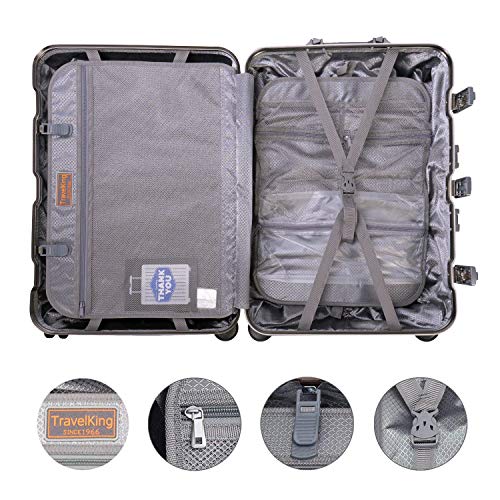 All Aluminum Luggage Carry On Spinner Hard Shell Suitcase Lightweight Metal Suitcases 20“ & 28 Inch Luggage Set (2 Count)