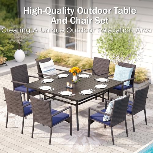 Wicker Patio Dining Chairs Set of 6 with Removable Cushions (6 Count)