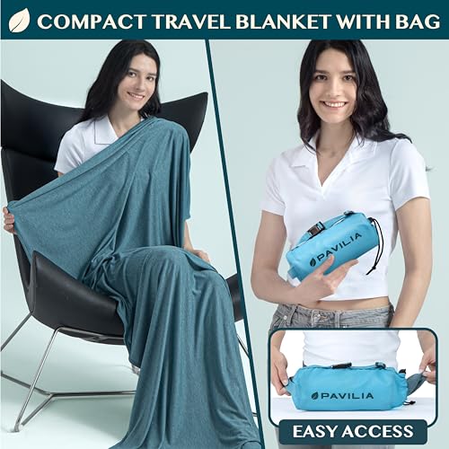 Travel Blanket Airplane Compact with Bag Lightweight