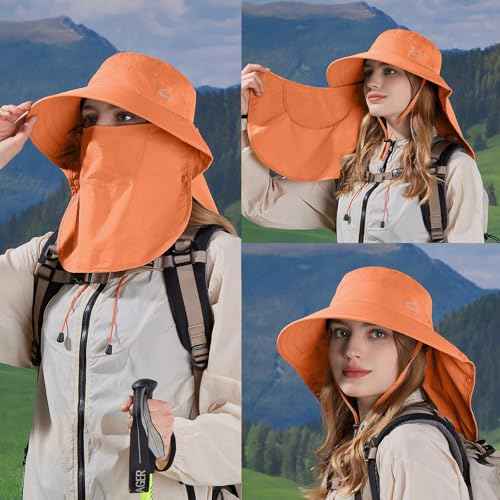 Sun Hat for Men Women with Neck Flap