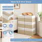 Large 22 Quart Linen Fabric Foldable Storage Bin Cube Organizer Basket with Flip (4 Count)