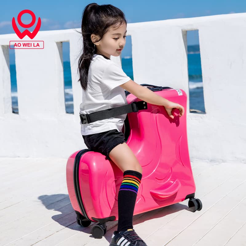 Toddler Luggage Ride On Suitcase for Kids with 4 Spinner wheels