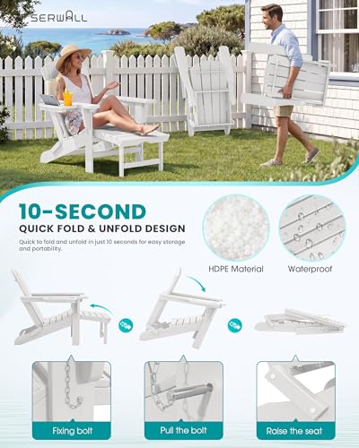 Folding Adjustable Adirondack Chair with Footrest