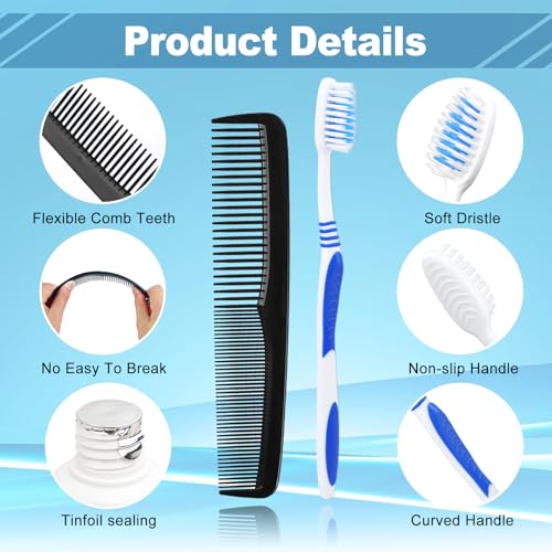 50 Set Travel Toothbrush Kit Bulk (50 Count)