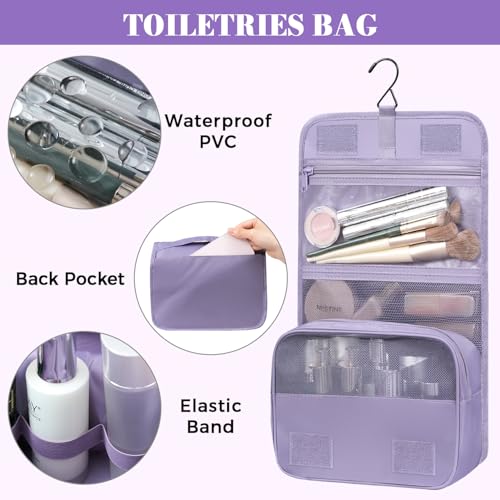 4 Set/6 Set/8 Set Compression Packing Cubes Travel Accessories Expandable Packing Organizers(HalfMesh,8-Dusty Purple)