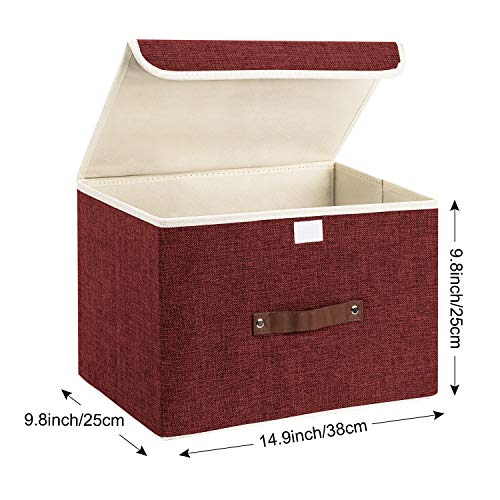 Foldable Storage Boxes with Lids 5 Pack Fabric Storage Bins with Lids (5 Count)