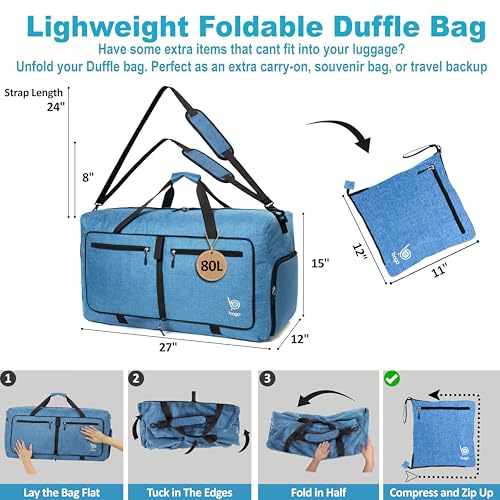 Travel Duffle Bag for Women & Men. Duffel Bag for Traveling & Camping