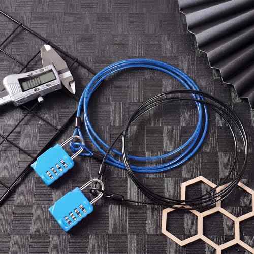 12 Pack Security Cable Luggage Lock with Loops 7 ft 3mm Braided Steel Coated Bike Cable Wire Double Loop Anti Theft Safety for U Lock (12 Count)