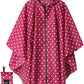 Adult Rain Poncho Waterproof Hooded Zipper Raincoat with Pockets