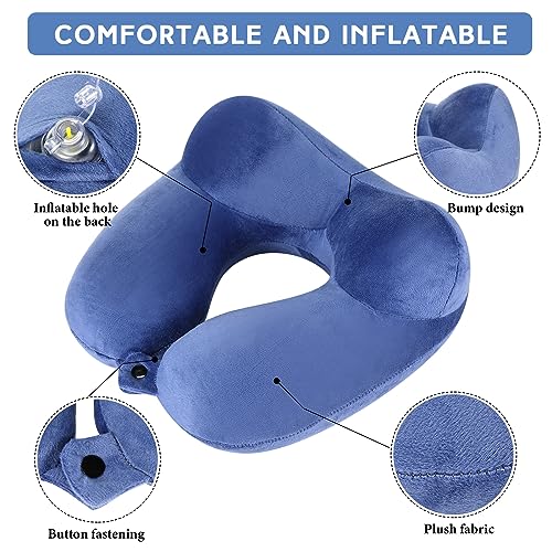 2 Pack Inflatable Travel Neck Pillow for Airplanes (2 Count)