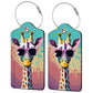 Giraffe in Sunglasses 2 Pack Luggage Tag for Suitcase (2 Count)