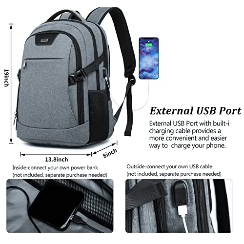Travel Work Laptop Backpack With USB Charging Port Fits 15.6 15 14 13 Inch Laptop and Notebook Business Anti Theft College Computer Bag Back Pack for Women Men
