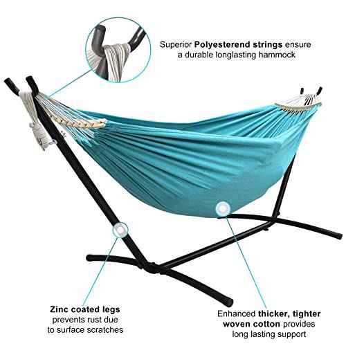 Double Hammock with Stand Included 450lb Capacity Steel Stand