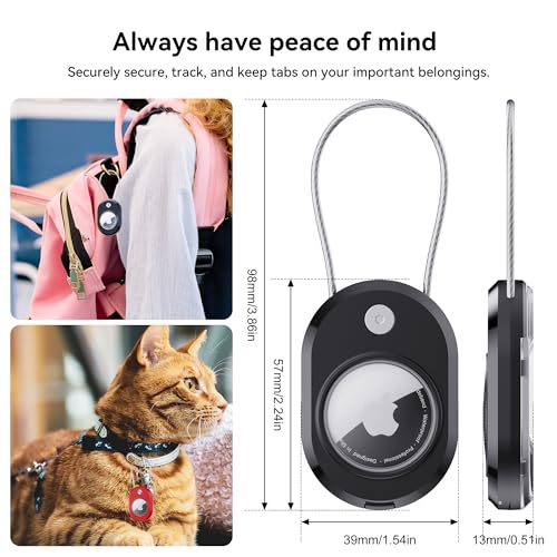 2 Pack for AirTag Holder Keychain with Luggage Tag
