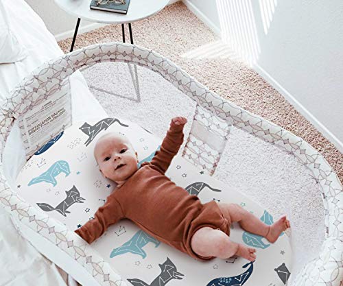 Stretch Fitted Bassinet Sheet Set BROLEX 2 Pack Cradle Sheets for Bassinet Pad (2 Count)