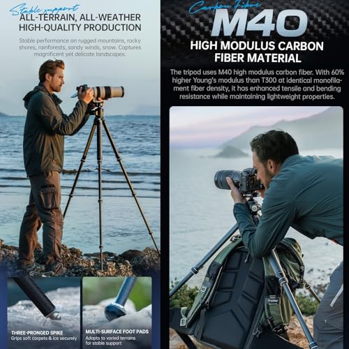 FALCAM TreeRoot F38 Quick Lock Camera Carbon Fiber Travel Tripod Max Payload 50Kg