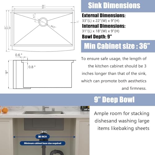 Farm Sink 33 Inch