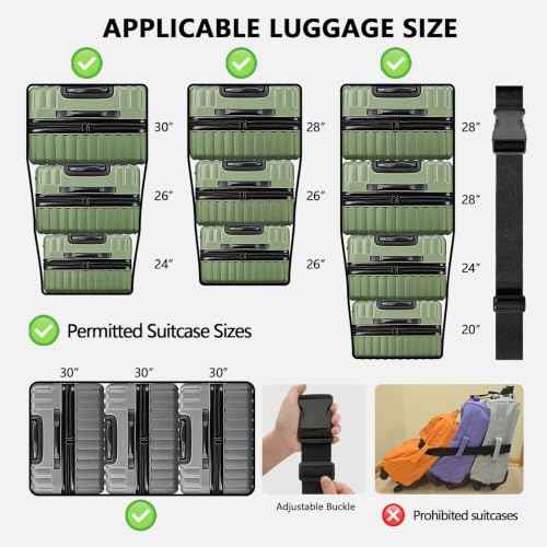 3 Packs Luggage Straps for Suitcases