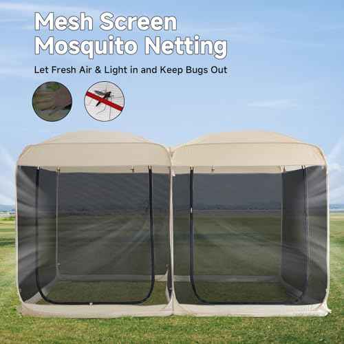 Screen House Room 2024 Upgraded 2 in 1 Screen Tent PoP Up Gazebo® with Mesh Mosquito Netting