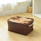 TheWarmHome Fabric Storage Basket for Home, Shelf, Closet - Canvas Bin for Dog Toys and Baby Items (Brown, 1 Pack, 13.8L9.8W6.7H)