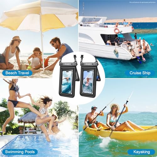 Double Space Floating Waterproof Phone Pouch [Up to 8.5''] (2 Count)