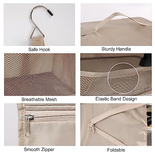 Travel Portable Hanging Shelves Closet Organizer Packing Luggage Organizer and Storage with Multifunctional and Foldable Invisible Compartment