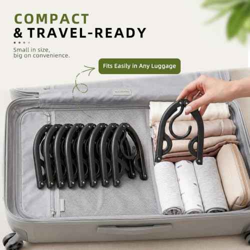 20 Pcs Foldable Plastic Travel Hangers (10 Count)