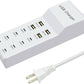 USB Charging Station with 12 Port USB Power Strip Fast Charging for Multiple Devices Compatible with Cell Phones Tablets Laptops (XHK-4U8C)