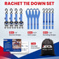 MOCA Heavy Duty Ratchet Straps Tie Down 4 Pack 1.6" x 8 ft (4 Count)