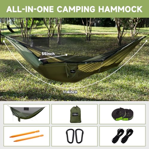 Camping Hammock with Mosquito Net and Ridge Rope