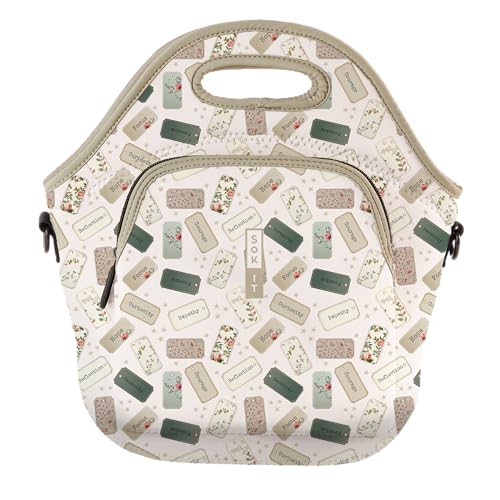 LunchTote Zippered Bag Insulated Neoprene Caddy (Daily Intentions / X-Large 6.5 Quart Lunch Tote)