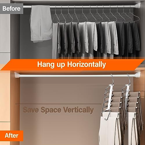 Upgraded Collapsible Pants Hangers Space Saving (4 Count)