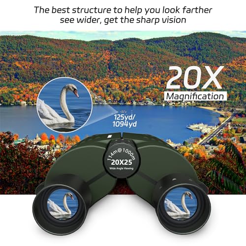 20X25 Small Binoculars for Adults and Kids