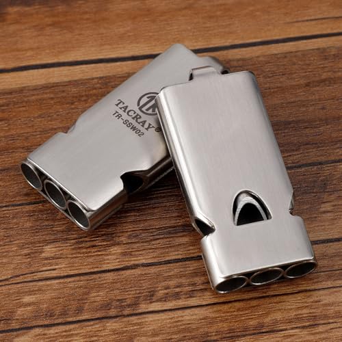 Emergency Whistles Lifeguard Safety Whistle with Neck Chain and Keychain for Outdoor Camping Hiking Boating Hunting Fishing Kayak Kids Rescue Signaling Loud Survival Whistle