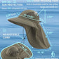 UPF 50+ Sun Hats for Men Women Wide Brim Fishing Hat with Neck Flap UV Protection Sunblock Safari Bucket Hat