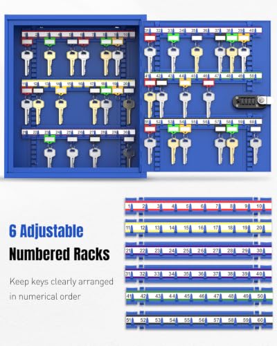 60 Keys Key Lock Box with Code (60 Count)