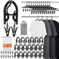 20 Pack Foldable Travel Hangers with 12 Clips