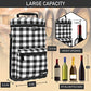 Insulated 2 Bottle Wine Bag Tote Leakproof Carrier Cooler Plaid White