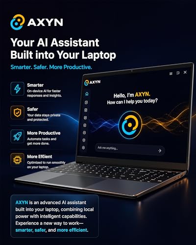 15.6'' AI Laptop with Office 365 12GB RAM 256GB SSD Win 11 Laptops