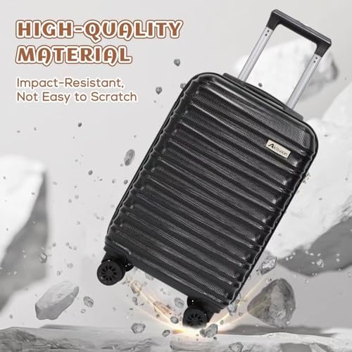 Luggage Set 3 Piece Luggage Set ABS hardshell Spinner Wheels Luggage Carry on Suitcase with Weekender bag & Toiletry bag (3 Count)