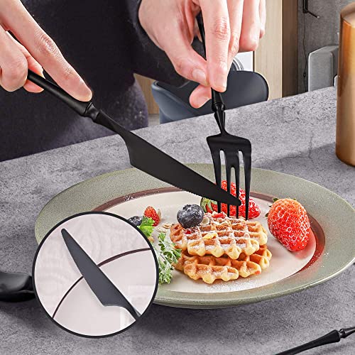 24 Piece Black Silverware Set for 6 (6 Count)