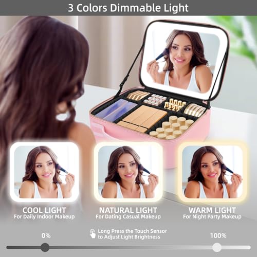 Makeup Case with Mirror and Lights