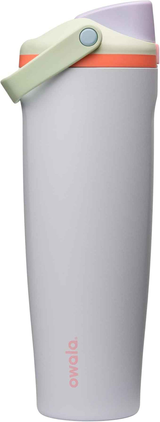 Owala FreeSip Sway Insulated Stainless Steel Water Bottle with Two-Way Spout, Built-In Straw and Bucket Handle, Made for Travel, School, and Sports, 40oz, BPA Free, Leak Proof, Beach House