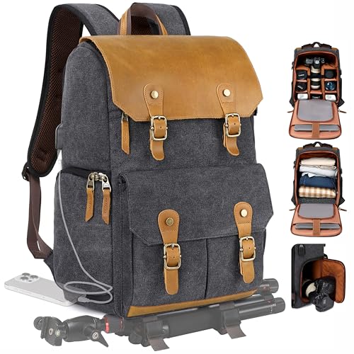Black Gray Professional Camera Backpack