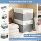 Large 22 Quart Linen Fabric Foldable Storage Bin Cube Organizer Basket with Flip (4 Count)
